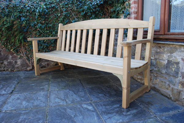 D Deluxe Bench 1.8m handmade garden furniture north devon